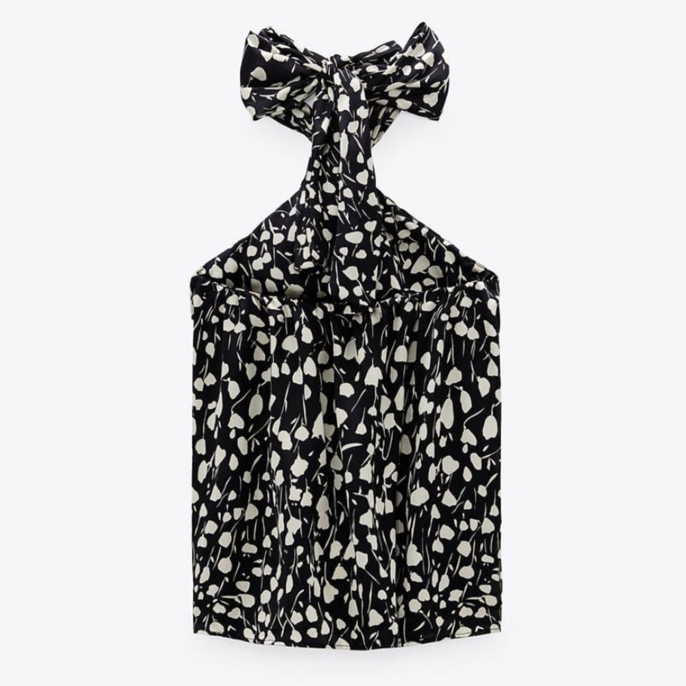 ZARA FLOWY PRINT TOP - Picture 6 of 8